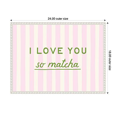I Love You So Matcha by Lucky Guava Framed Canvas Wall Art Print