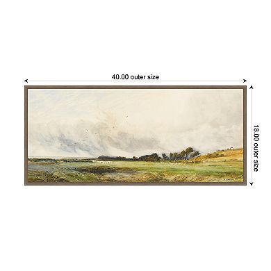 Sheep Grazing By The Coast by Henry Andrew Harper Framed Canvas Wall Art Print