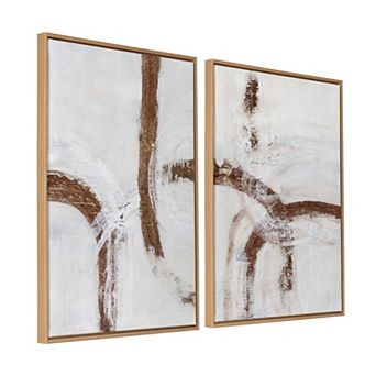 Sylvie Beaded Pathways of Time I and II Framed Canvas Art Set by Nikita Jariwala