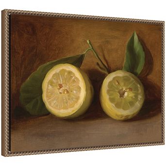 Lemons 1884 by George Henry Hall Framed Canvas Wall Art Print