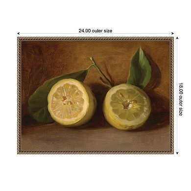 Lemons 1884 by George Henry Hall Framed Canvas Wall Art Print