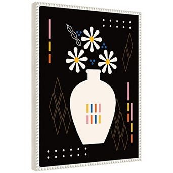 Sylvie Black Vase Framed Canvas by Amber Leaders
