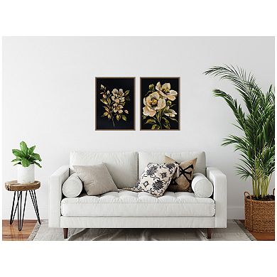 Sylvie Beaded Moody Floral 7 and 8 Framed Canvas Art Set by Annie Quigley