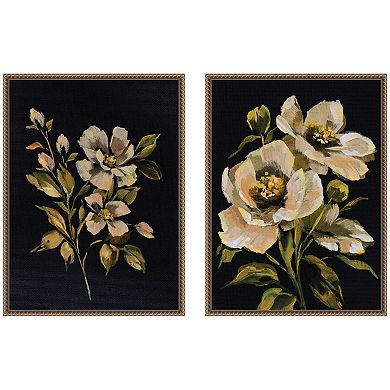Sylvie Beaded Moody Floral 7 and 8 Framed Canvas Art Set by Annie Quigley
