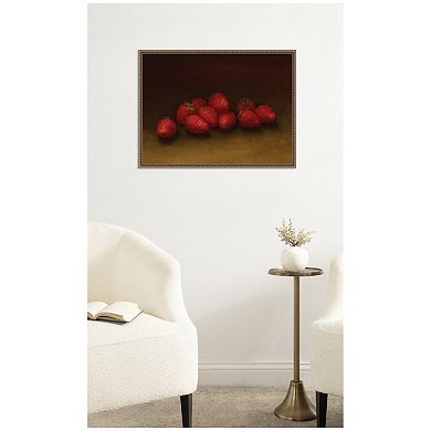 Strawberries by George Henry Hall Framed Canvas Wall Art Print