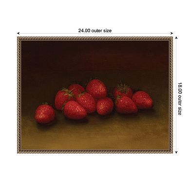 Strawberries by George Henry Hall Framed Canvas Wall Art Print