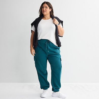 Plus Size Tek Gear® Ultrasoft Fleece Cinch Bottom Cargo Pants