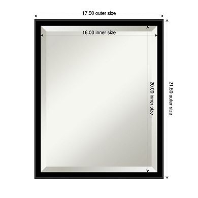 Incline Beveled Wood Framed Bathroom Vanity Wall Mirror