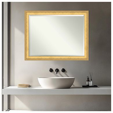 Owen Gold Beveled Wood Framed Bathroom Vanity Wall Mirror