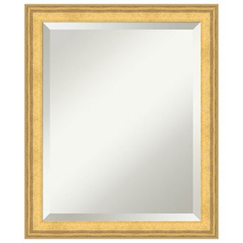 Owen Gold Beveled Wood Framed Bathroom Vanity Wall Mirror