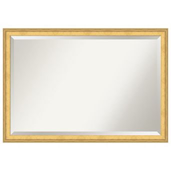 Owen Gold Beveled Wood Framed Bathroom Vanity Wall Mirror