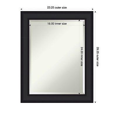 Oliver Beveled Wood Framed Bathroom Vanity Wall Mirror
