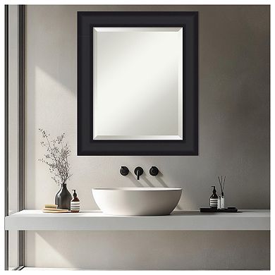 Oliver Beveled Wood Framed Bathroom Vanity Wall Mirror