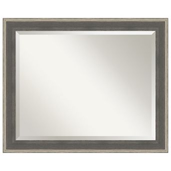 Cottage Beveled Wood Framed Bathroom Vanity Wall Mirror