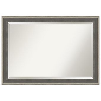 Cottage Beveled Wood Framed Bathroom Vanity Wall Mirror