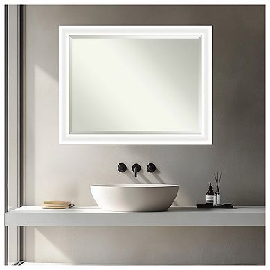 Oliver Narrow Beveled Wood Framed Bathroom Vanity Wall Mirror