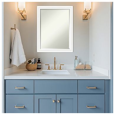 Oliver Narrow Beveled Wood Framed Bathroom Vanity Wall Mirror