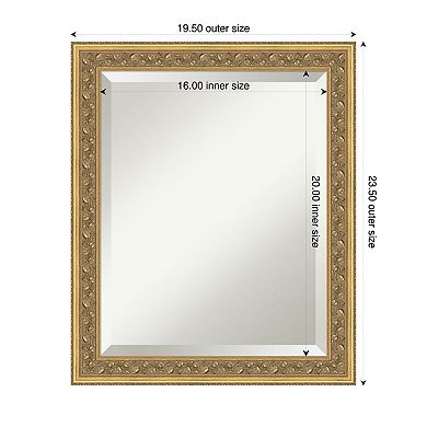 Carter Dark Gold Beveled Wood Framed Bathroom Vanity Wall Mirror
