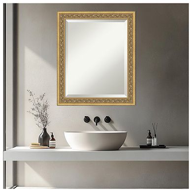 Carter Dark Gold Beveled Wood Framed Bathroom Vanity Wall Mirror