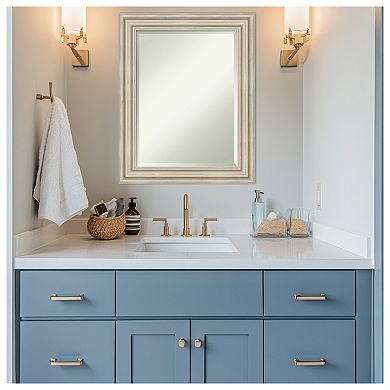 Sierra Beveled Wood Framed Bathroom Vanity Wall Mirror