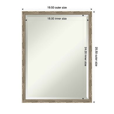Mila Beveled Wood Framed Bathroom Vanity Wall Mirror
