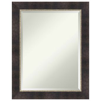 Odin Antique Bronze Beveled Wood Framed Bathroom Vanity Wall Mirror