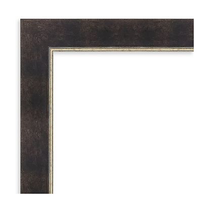 Odin Antique Bronze Beveled Wood Framed Bathroom Vanity Wall Mirror