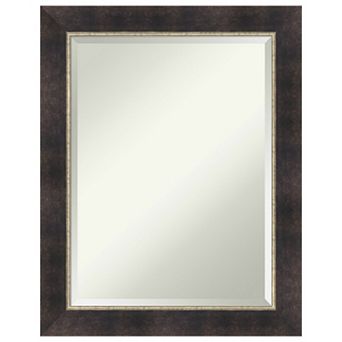 Odin Antique Bronze Beveled Wood Framed Bathroom Vanity Wall Mirror