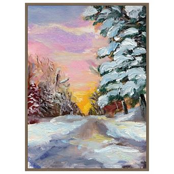 Sunset in Winter by Sandra Iafrate Framed Canvas Wall Art Print