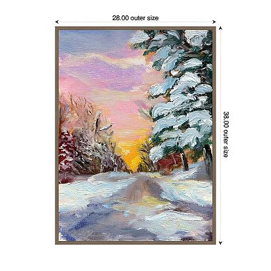 Sunset in Winter by Sandra Iafrate Framed Canvas Wall Art Print