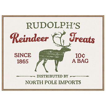 Christmas Farm Sign IV by Victoria Barnes Framed Canvas Wall Art Print