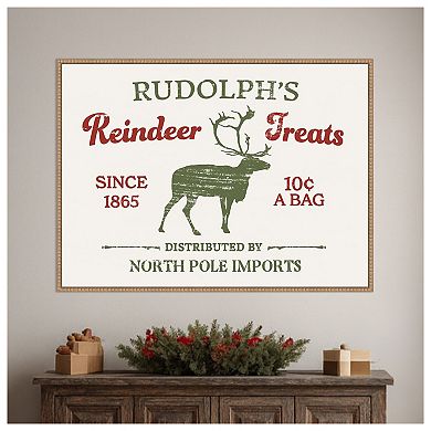 Christmas Farm Sign IV by Victoria Barnes Framed Canvas Wall Art Print