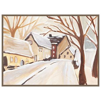 Snowy Street I by Annie Warren Framed Canvas Wall Art Print