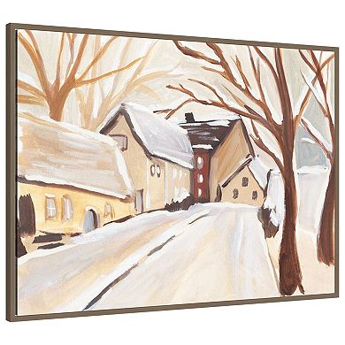 Snowy Street I by Annie Warren Framed Canvas Wall Art Print