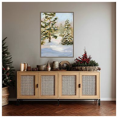 Trees in Winter by Sandra Iafrate Framed Canvas Wall Art Print