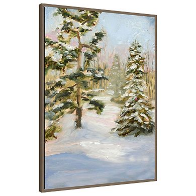 Trees in Winter by Sandra Iafrate Framed Canvas Wall Art Print