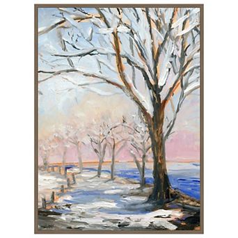 Lakeside in Winter by Sandra Iafrate Framed Canvas Wall Art Print
