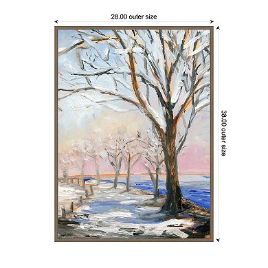 Lakeside in Winter by Sandra Iafrate Framed Canvas Wall Art Print