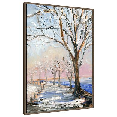 Lakeside in Winter by Sandra Iafrate Framed Canvas Wall Art Print
