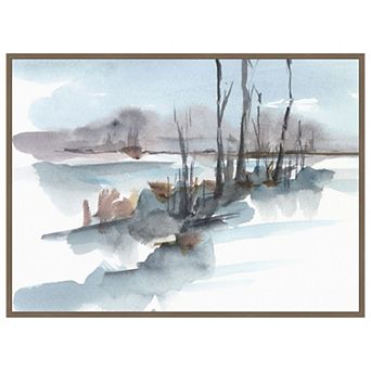 Winter Stream Watercolor I by Ethan Harper Framed Canvas Wall Art Print