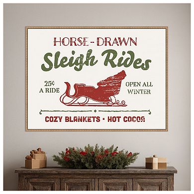 Christmas Farm Sign III by Victoria Barnes Framed Canvas Wall Art Print