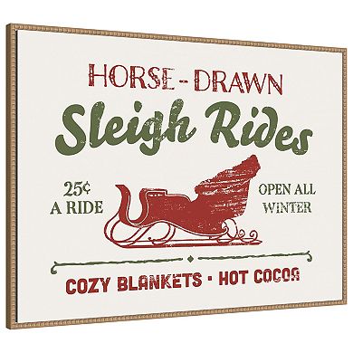 Christmas Farm Sign III by Victoria Barnes Framed Canvas Wall Art Print