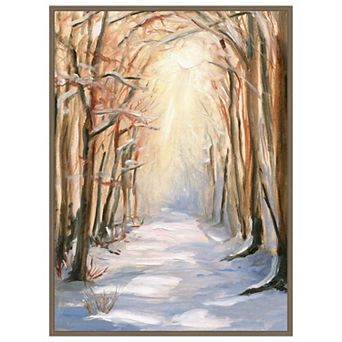 Path in Winter by Sandra Iafrate Framed Canvas Wall Art Print
