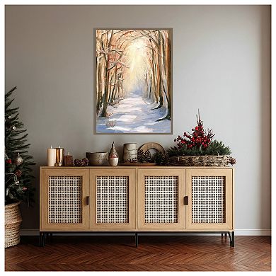 Path in Winter by Sandra Iafrate Framed Canvas Wall Art Print