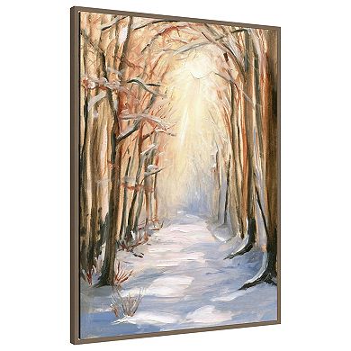 Path in Winter by Sandra Iafrate Framed Canvas Wall Art Print
