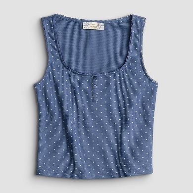 Juniors' Pink Republic Waffle Lounge Tank Top