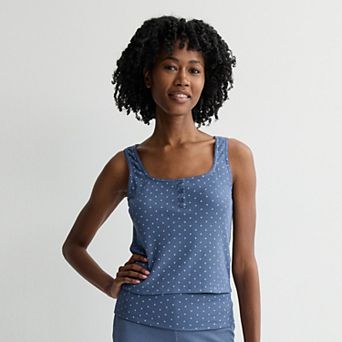 Juniors' Pink Republic Waffle Lounge Tank Top