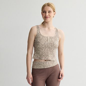 Juniors' Pink Republic Waffle Lounge Tank Top