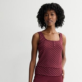 Juniors' Pink Republic Waffle Lounge Tank Top