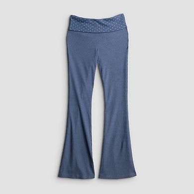 Juniors' Plus Size Pink Republic Fold Over Waffle Lounge Pants